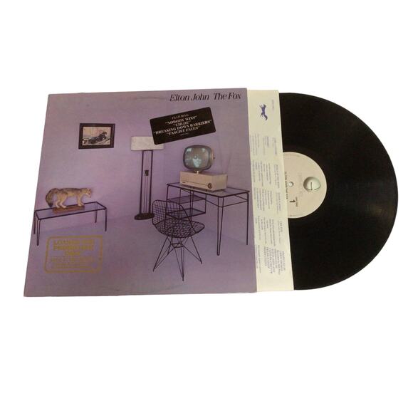 Elton John The Fox 1981 Geffen Hype Sticker Warner Promo Stamp LP Vinyl 900A - Picture 1 of 2